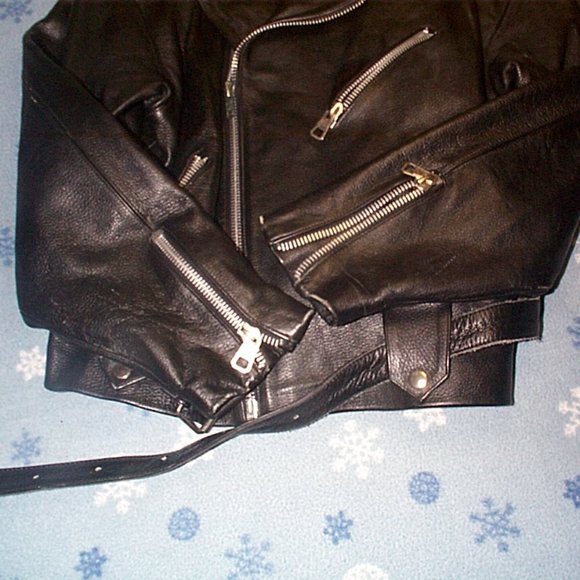 Michael Alle Leather Motorcycle Jacket California Highway Police Style jacket - Picture 5 of 7